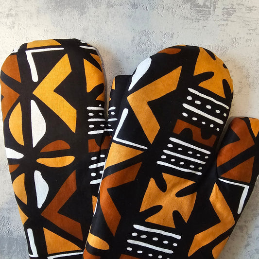 Pair of patterned slippers on a textured surface
