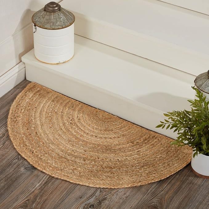 Live Beautiful ! Handwoven D Shape Jute Rug Reversible Carpet for